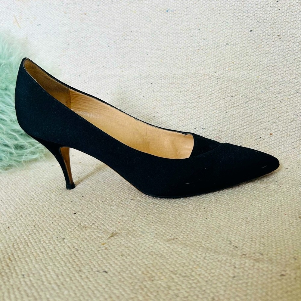 ❤️ Sale ❤️ Manolo Blahnik BB Textile-and-Suede Pump, EUC - Picture 12 of 16